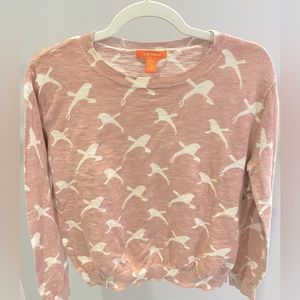 Joe Fresh Bird Pattern Lightweight Cotton Sweater, Size M